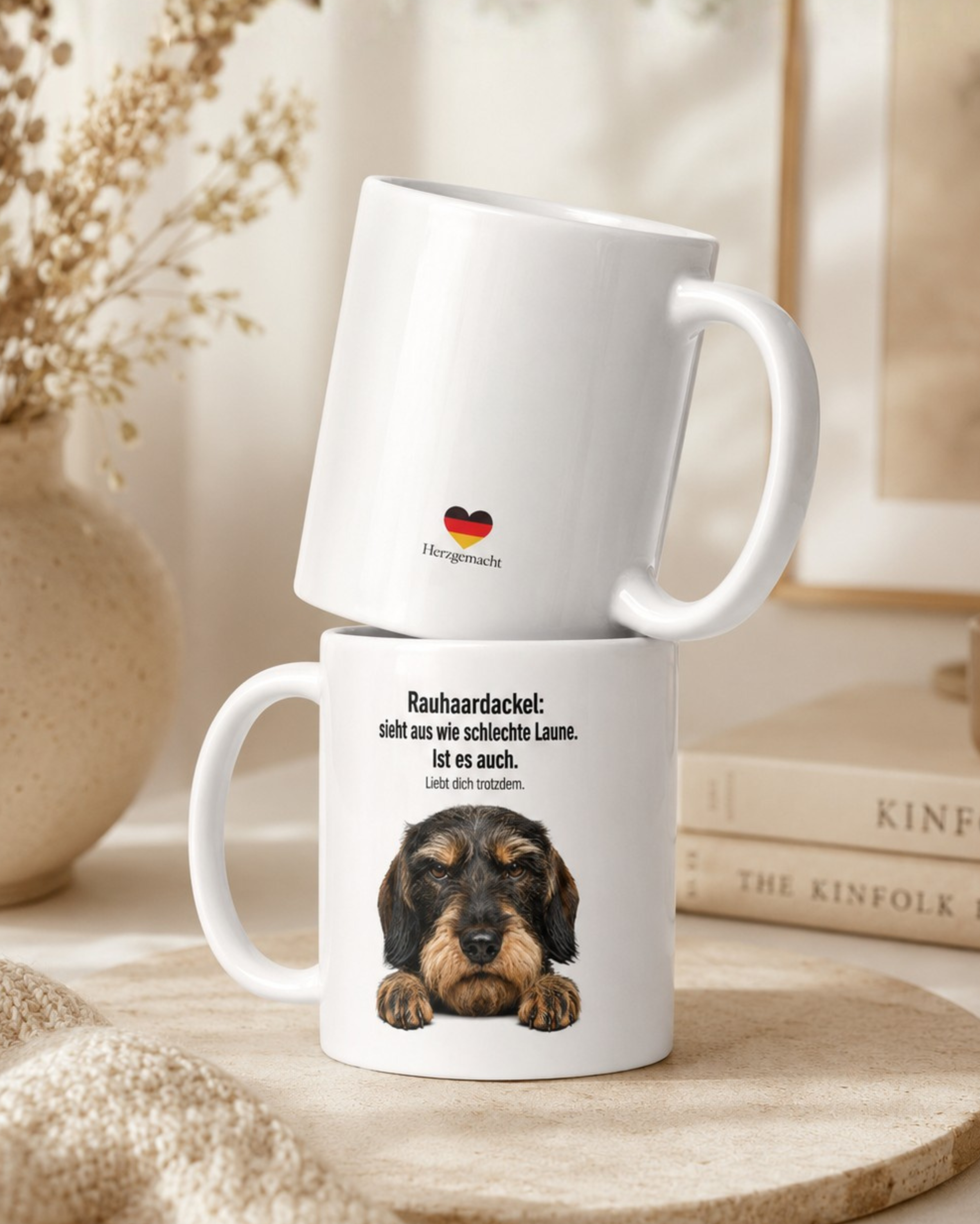 Rauhaardackel Tasse „Sieht aus wie schlechte Laune" – Lustiges Geschenk für Hundebesitzer