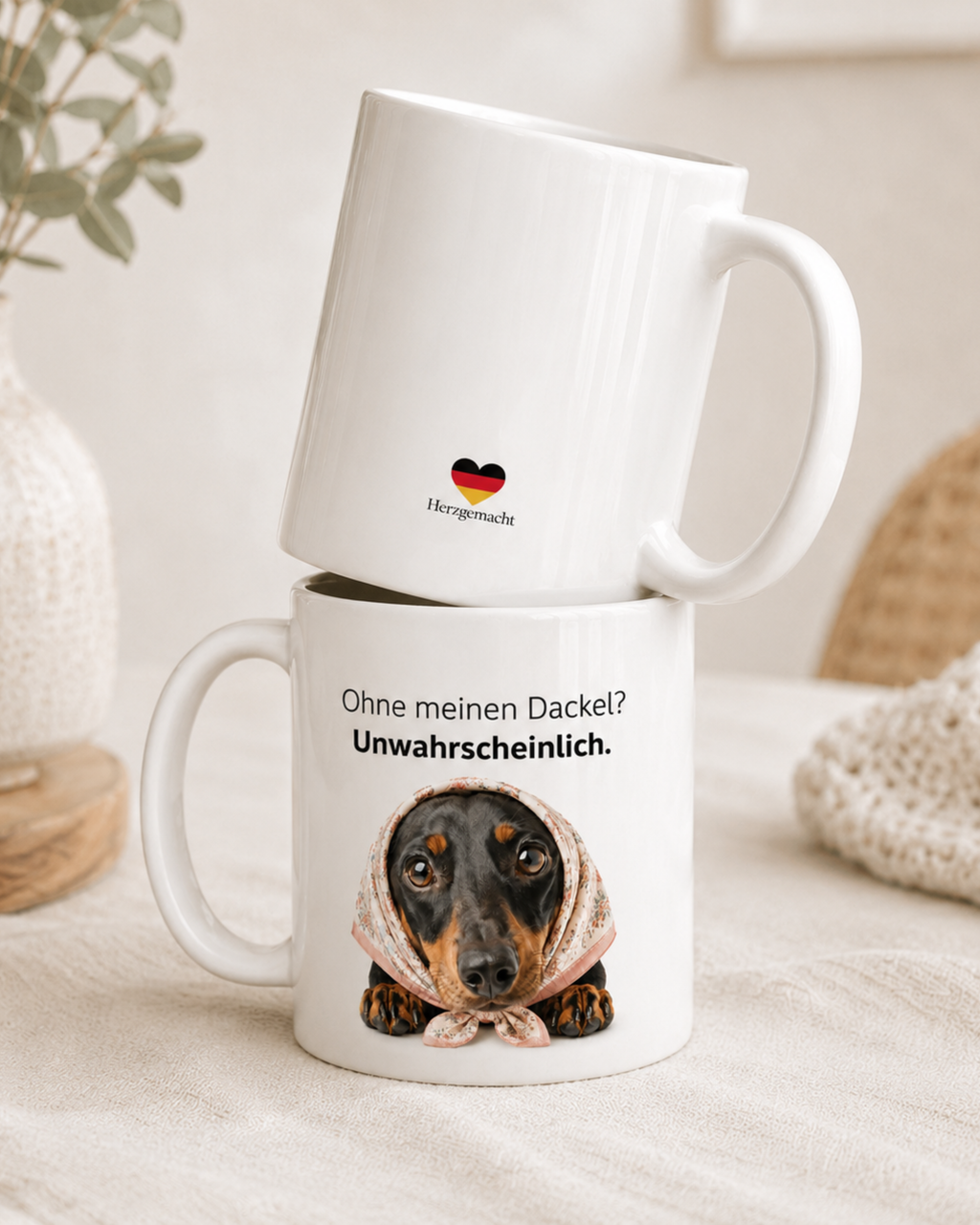 Dackel Tasse · Ohne meinen Dackel? Unwahrscheinlich · Lustige Hundetasse