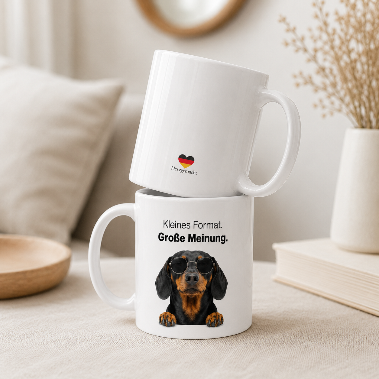 Dackel Tasse · Kleines Format Große Meinung · Lustige Hundetasse