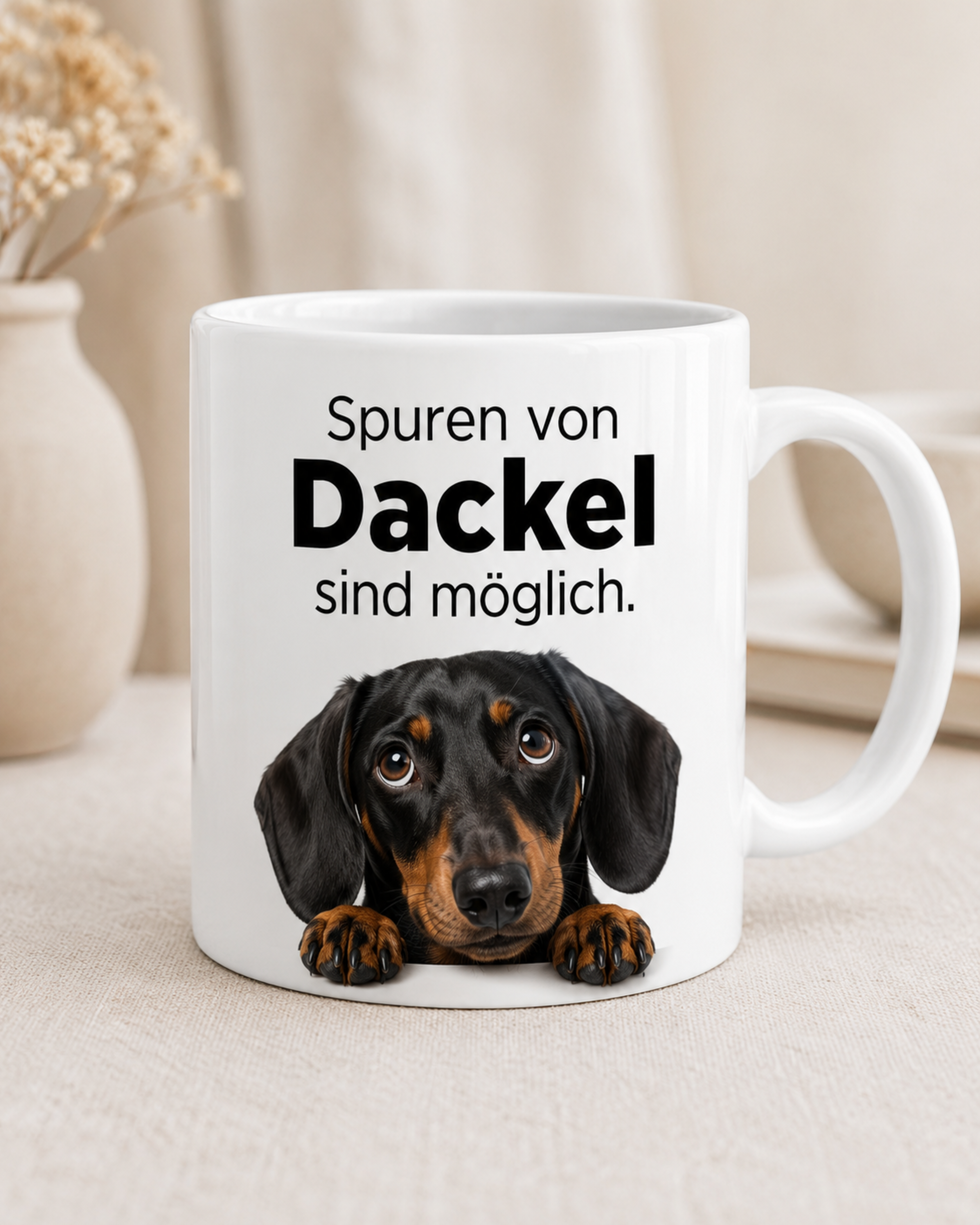 Dackel Tasse · Spuren von Dackel sind möglich · Lustige Hundetasse