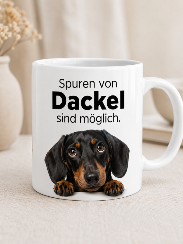 Dackel Tasse · Spuren von Dackel sind möglich · Lustige Hundetasse
